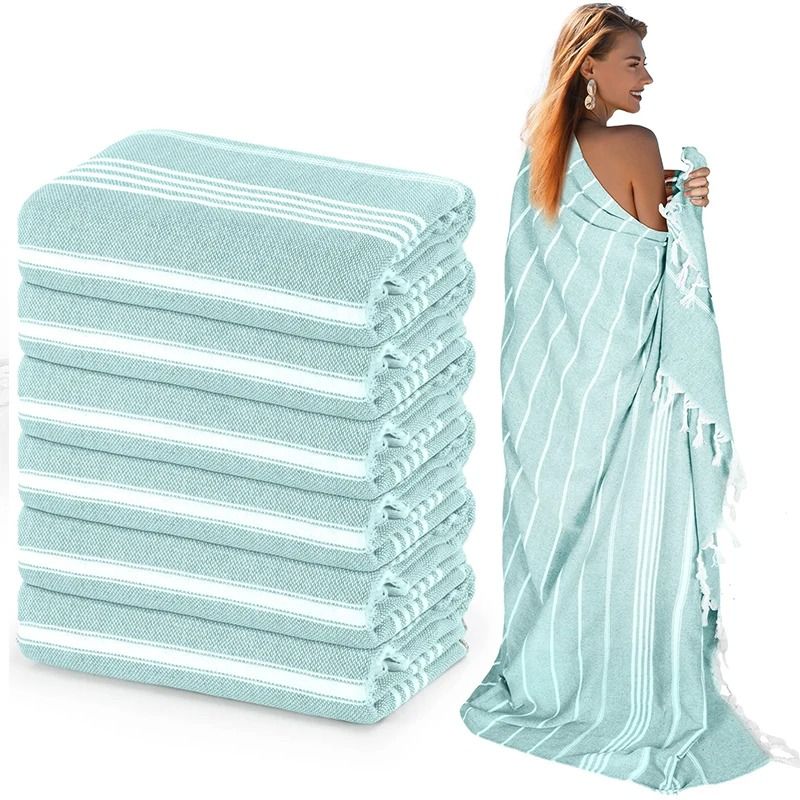 Oversized Quick Dry Cotton Beach Towel Lightweight Sand Free Travel Bath Towel