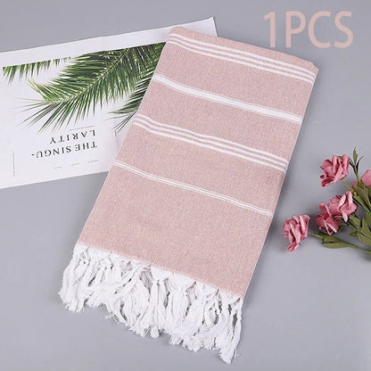 Oversized Quick Dry Cotton Beach Towel Lightweight Sand Free Travel Bath Towel