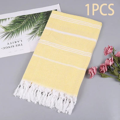 Oversized Quick Dry Cotton Beach Towel Lightweight Sand Free Travel Bath Towel
