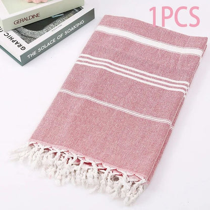 Oversized Quick Dry Cotton Beach Towel Lightweight Sand Free Travel Bath Towel