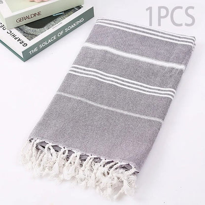 Oversized Quick Dry Cotton Beach Towel Lightweight Sand Free Travel Bath Towel