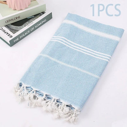 Oversized Quick Dry Cotton Beach Towel Lightweight Sand Free Travel Bath Towel
