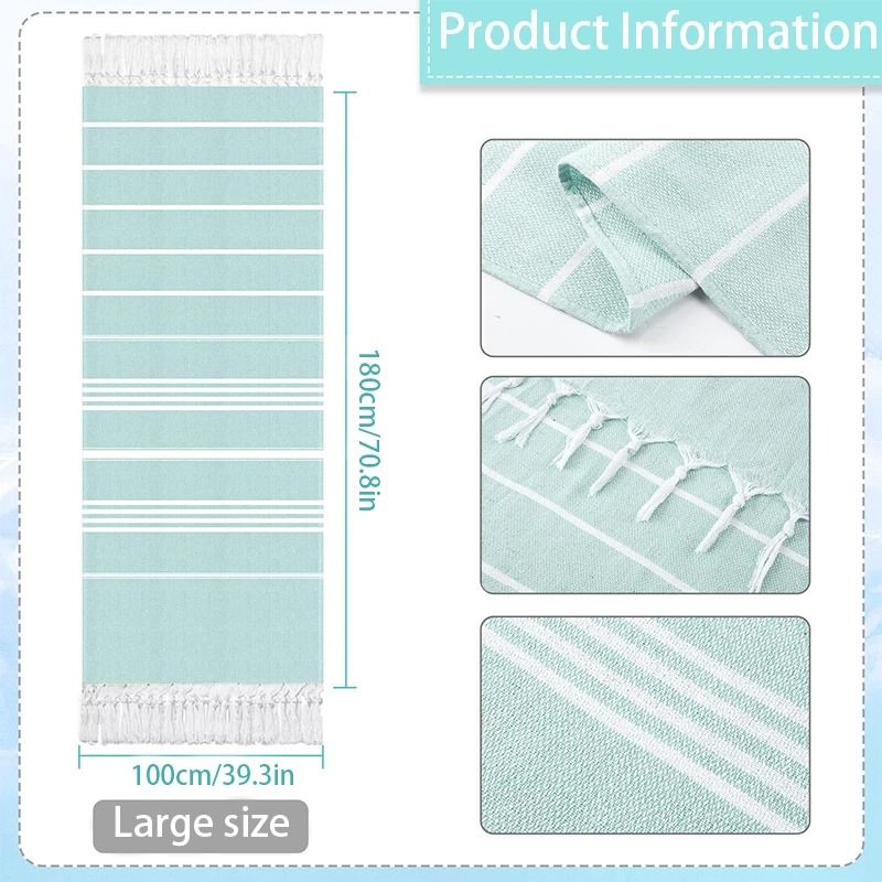Oversized Quick Dry Cotton Beach Towel Lightweight Sand Free Travel Bath Towel