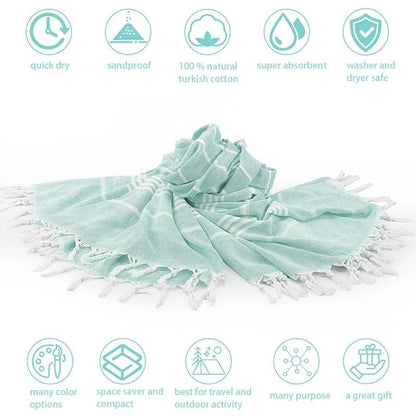 Oversized Quick Dry Cotton Beach Towel Lightweight Sand Free Travel Bath Towel