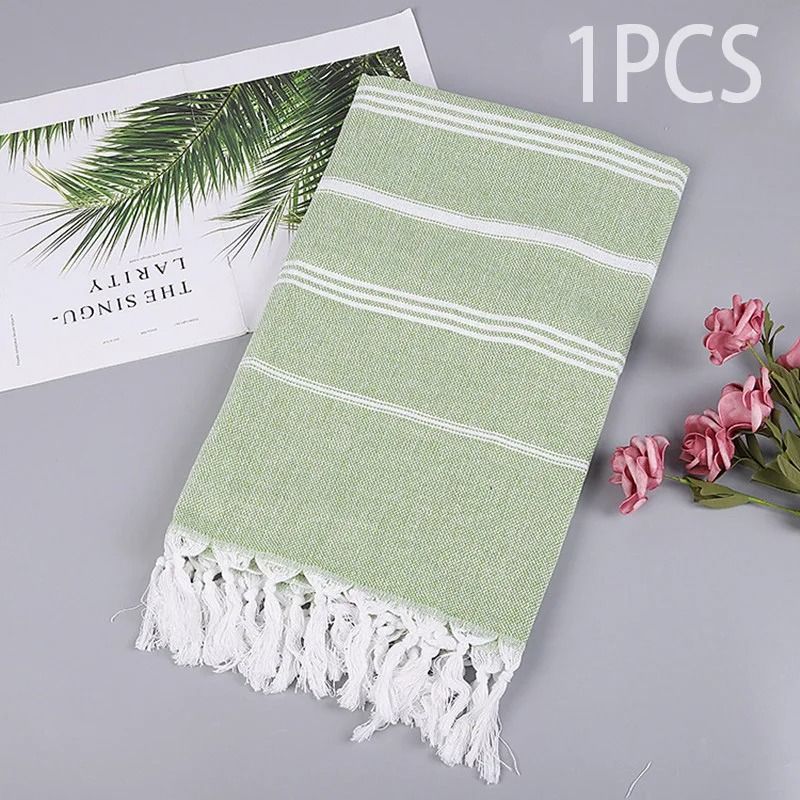 Oversized Quick Dry Cotton Beach Towel Lightweight Sand Free Travel Bath Towel