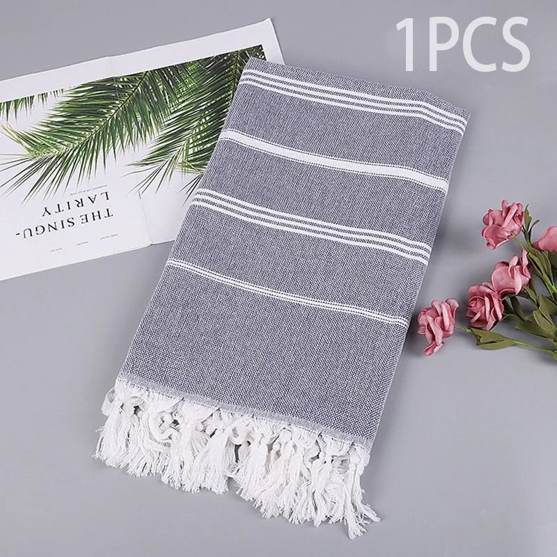 Oversized Quick Dry Cotton Beach Towel Lightweight Sand Free Travel Bath Towel