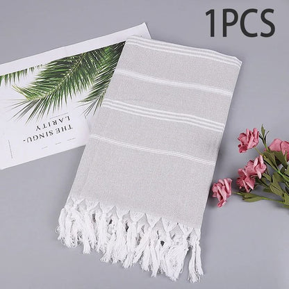 Oversized Quick Dry Cotton Beach Towel Lightweight Sand Free Travel Bath Towel