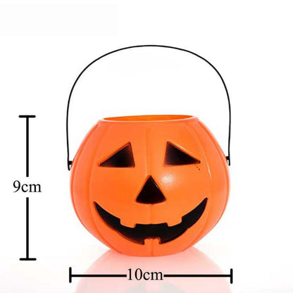 Halloween Pumpkin Buckets 3-Pack, Portable Candy Holders for Trick or Treating, Ghost Festival Party & Home Decoration