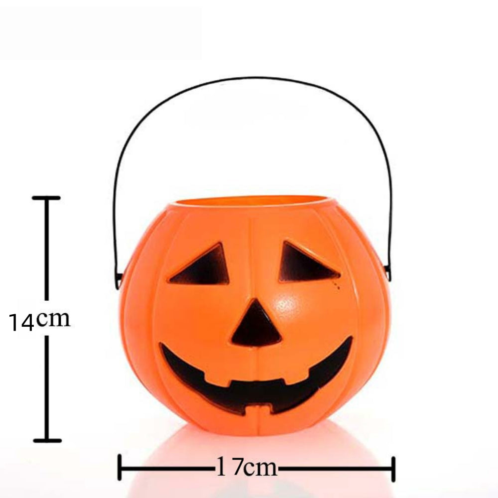 Halloween Pumpkin Buckets 3-Pack, Portable Candy Holders for Trick or Treating, Ghost Festival Party & Home Decoration