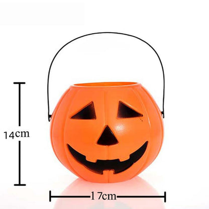 Halloween Pumpkin Buckets 3-Pack, Portable Candy Holders for Trick or Treating, Ghost Festival Party & Home Decoration