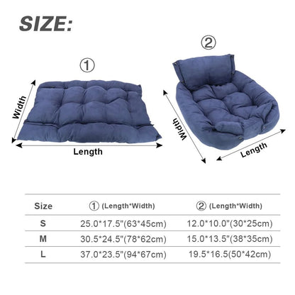 Multifunction Dog Bed Mat 3 in 1 Soft Pet Cushion Sofa Nest