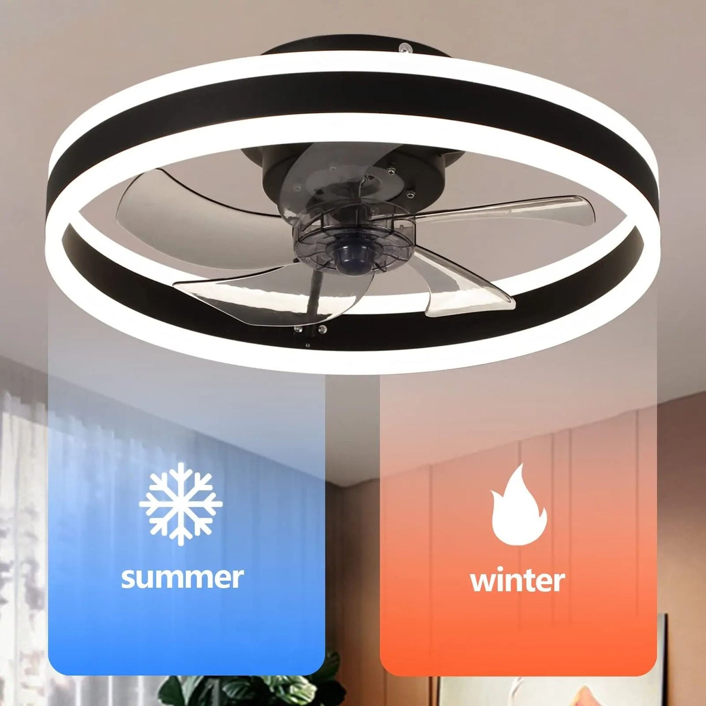 Dimmable Ceiling Fan Light Fixture with Remote