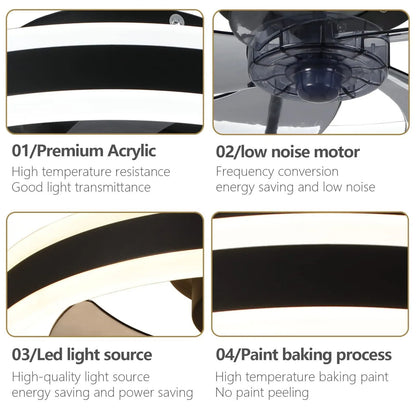 Dimmable Ceiling Fan Light Fixture with Remote