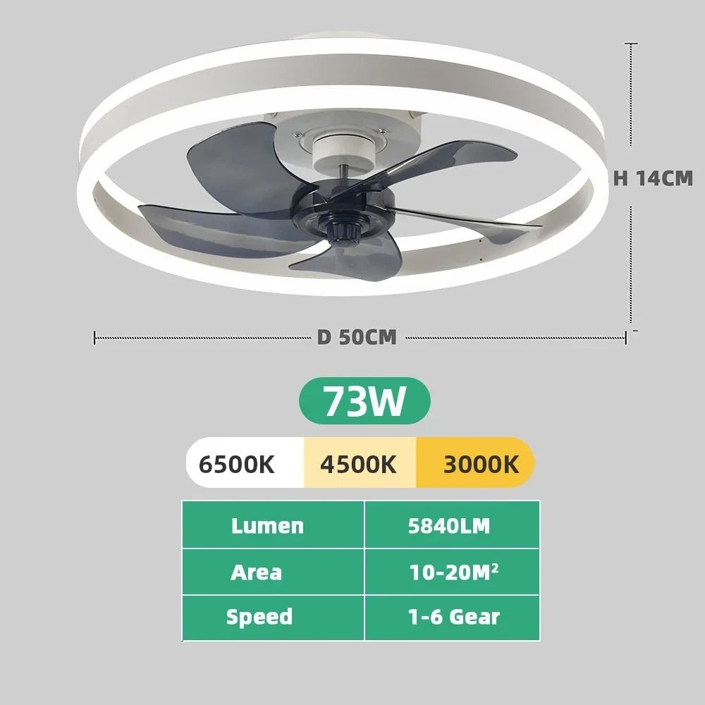Dimmable Ceiling Fan Light Fixture with Remote