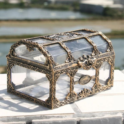 Transparent Plastic Treasure Chest Jewelry Storage Box