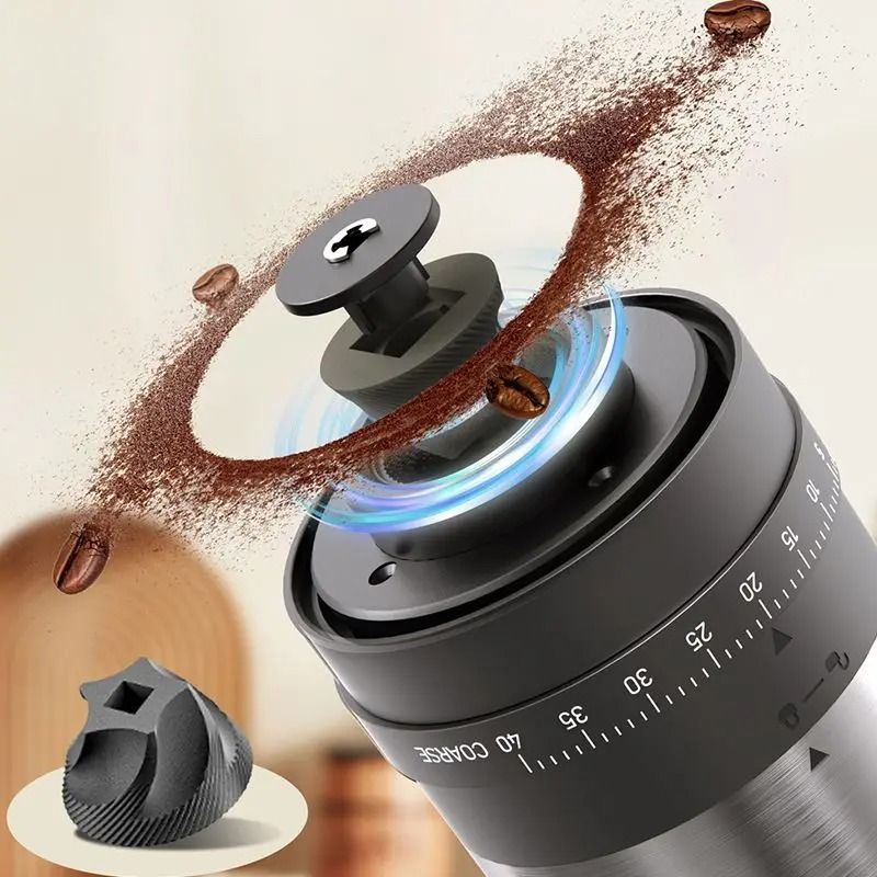 Portable Electric Coffee Bean Grinder with 40 Gear Settings and 1800mAh Battery