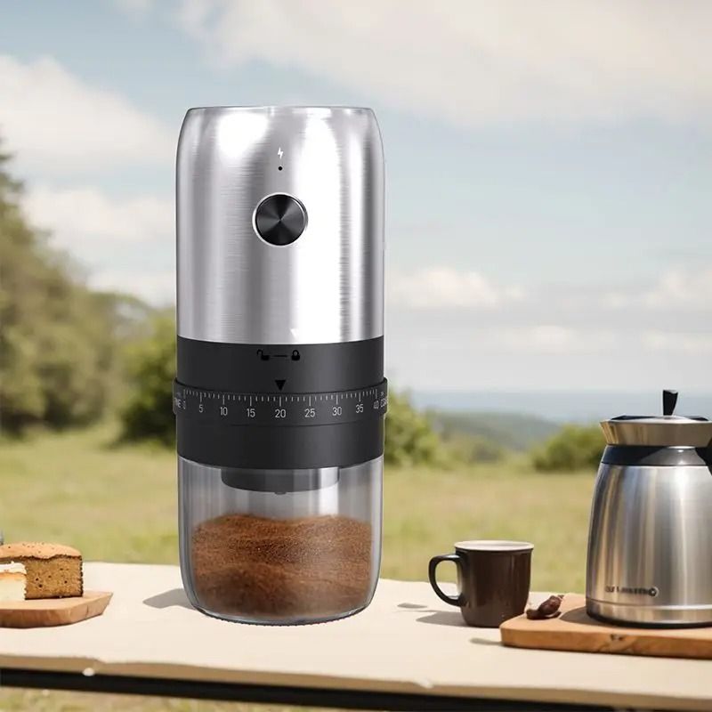 Portable Electric Coffee Bean Grinder with 40 Gear Settings and 1800mAh Battery