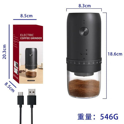 Portable Electric Coffee Bean Grinder with 40 Gear Settings and 1800mAh Battery