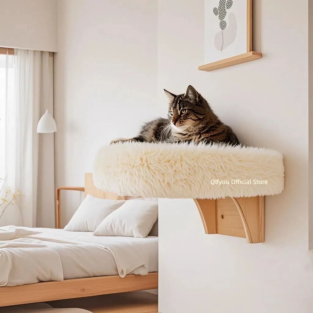 Wall Mounted Wooden Cat Perch Bed