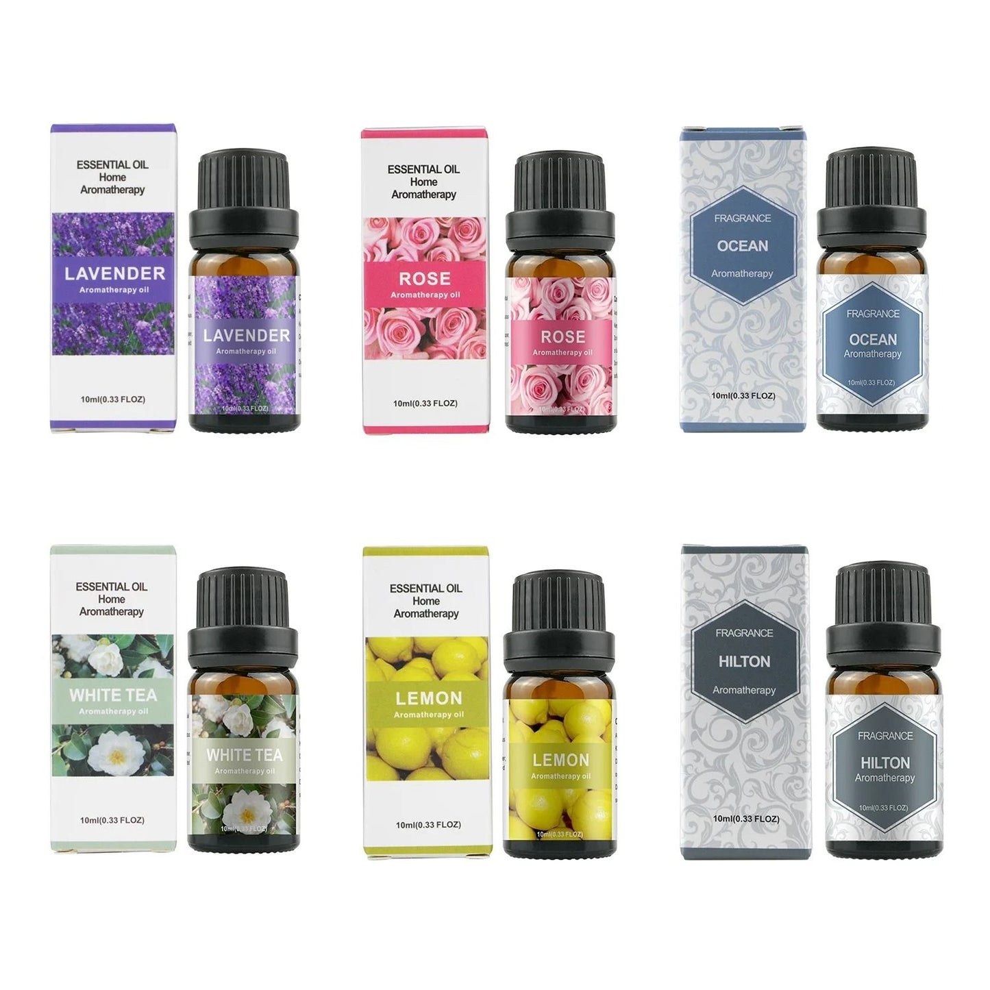 500ML Aromatherapy Oil Diffuser with 6 Essential Oils Set