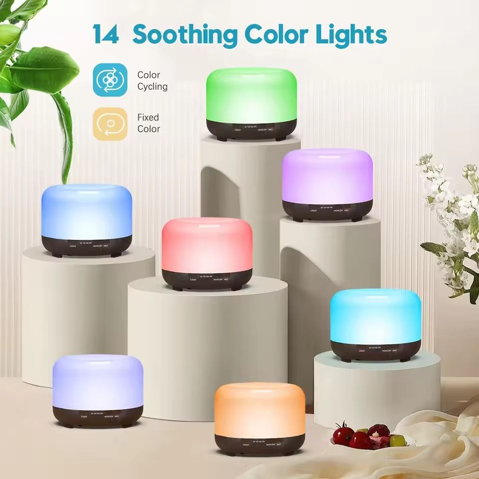 500ML Aromatherapy Oil Diffuser with 6 Essential Oils Set