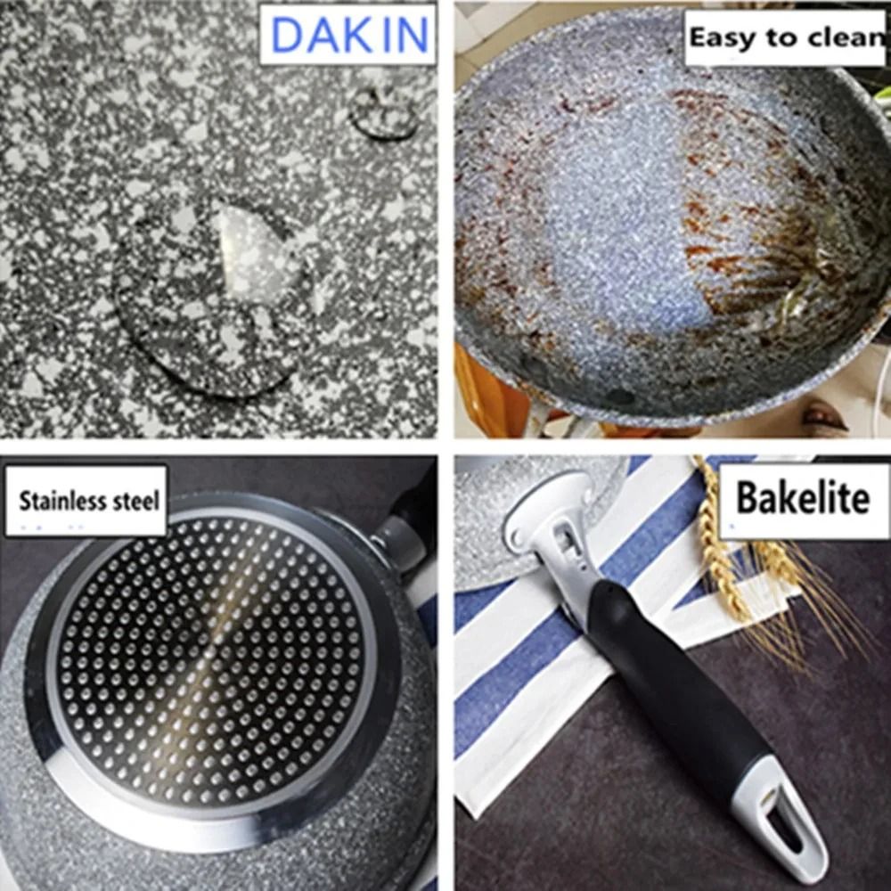 Durable Stone Frying Pan and Wok Non Stick Cookware for Induction and Gas Stove