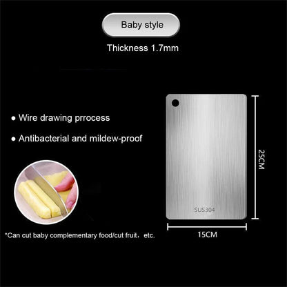 Stainless Steel Cutting Board Double Sided Antibacterial Chopping Board