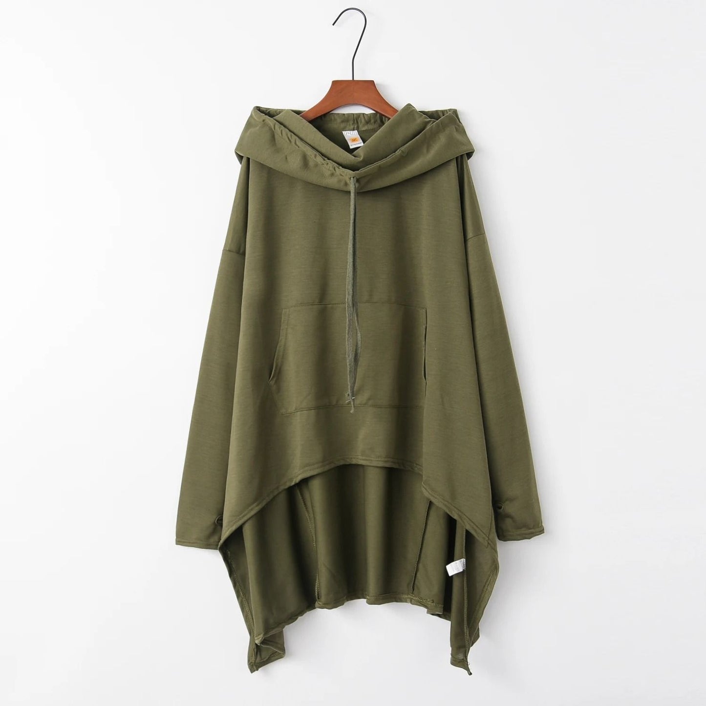 Women Long Oversized Hoodie Casual Solid Color Pullover with Plus Sizes S to 5XL