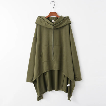 Women Long Oversized Hoodie Casual Solid Color Pullover with Plus Sizes S to 5XL