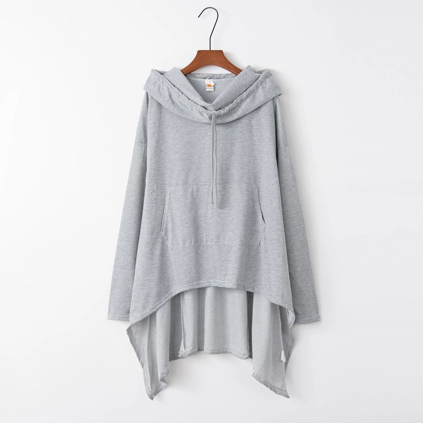 Women Long Oversized Hoodie Casual Solid Color Pullover with Plus Sizes S to 5XL