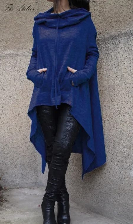 Women Long Oversized Hoodie Casual Solid Color Pullover with Plus Sizes S to 5XL