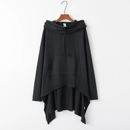 Women Long Oversized Hoodie Casual Solid Color Pullover with Plus Sizes S to 5XL