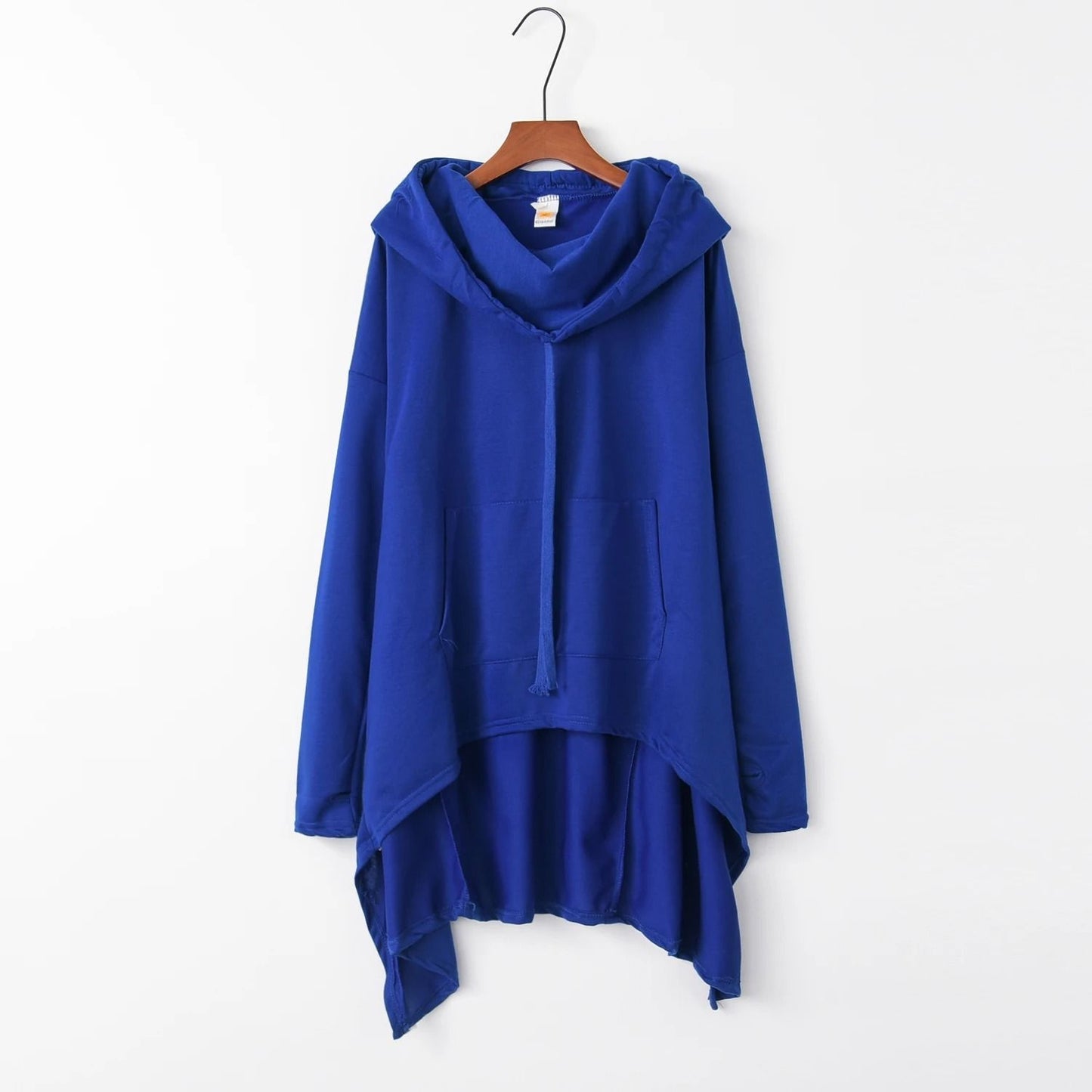 Women Long Oversized Hoodie Casual Solid Color Pullover with Plus Sizes S to 5XL