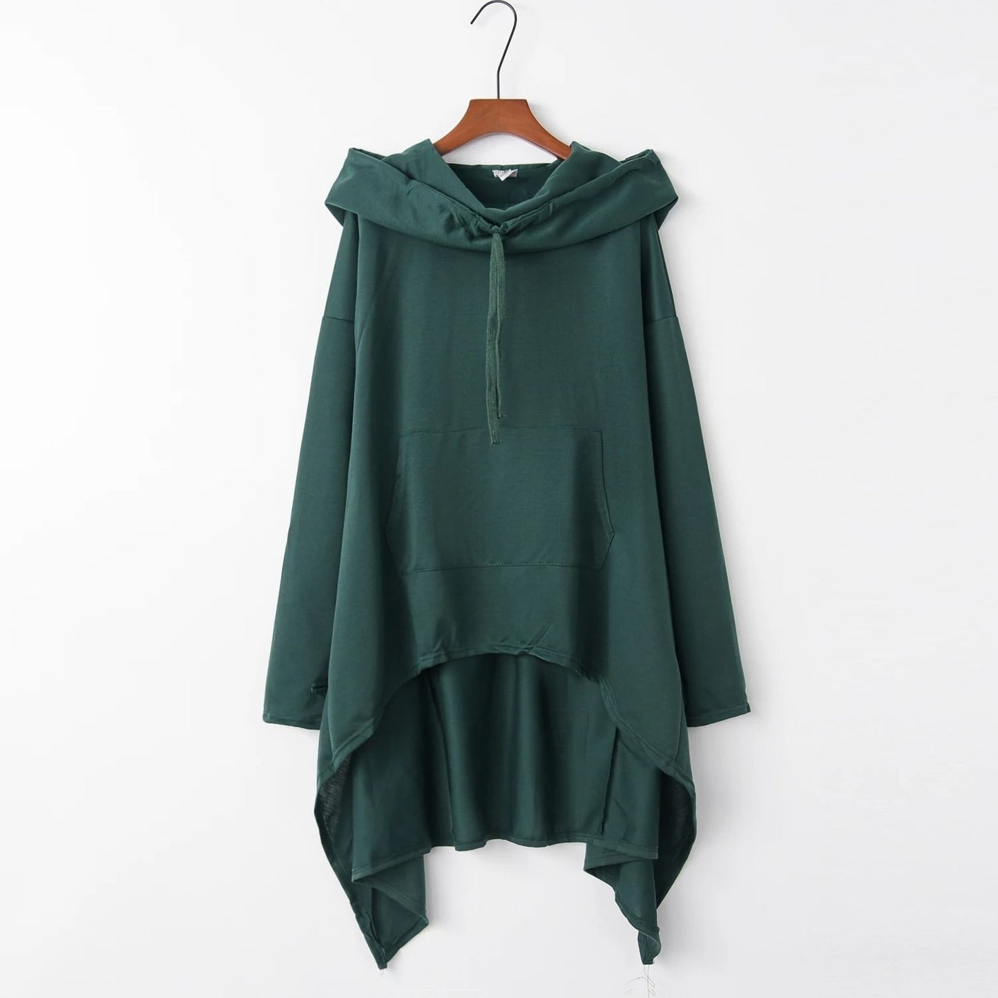 Women Long Oversized Hoodie Casual Solid Color Pullover with Plus Sizes S to 5XL