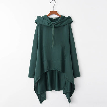 Women Long Oversized Hoodie Casual Solid Color Pullover with Plus Sizes S to 5XL
