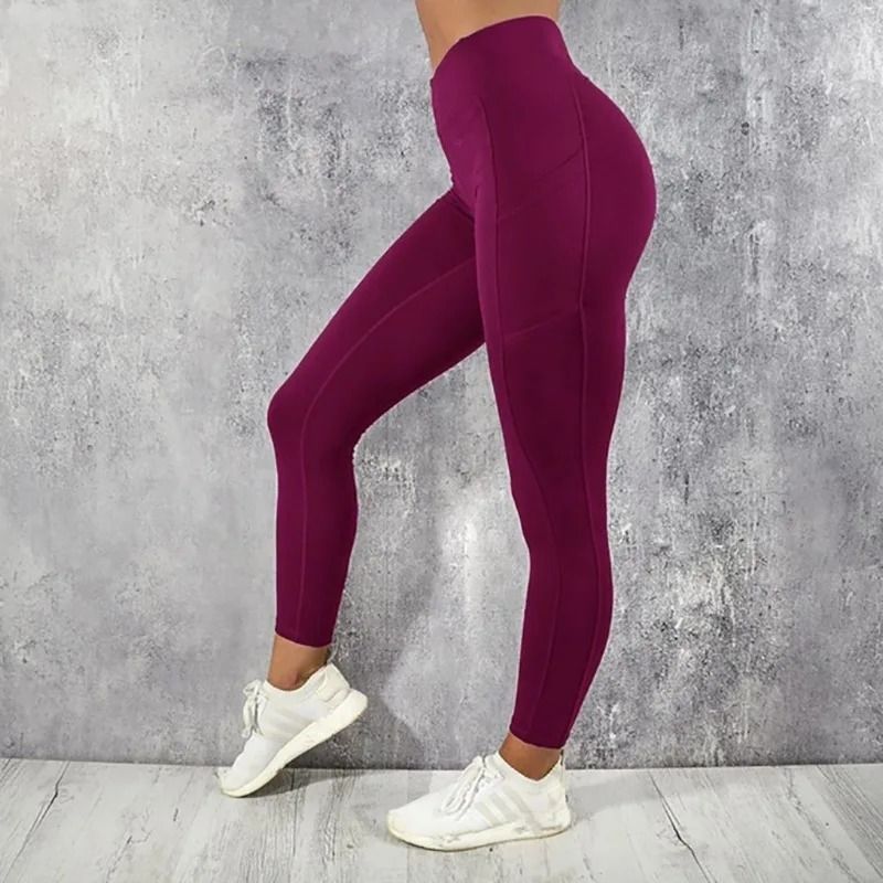 Women High Waist Yoga Leggings with Pocket Stretch Butt Lifting Workout Pants
