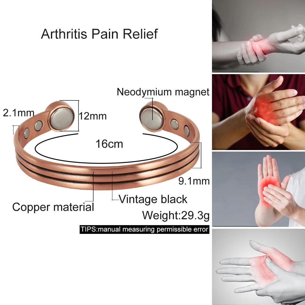 Pure Copper Magnetic Bracelet with Adjustable Desig