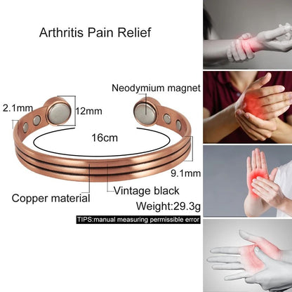Pure Copper Magnetic Bracelet with Adjustable Desig