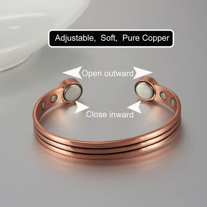 Pure Copper Magnetic Bracelet with Adjustable Desig