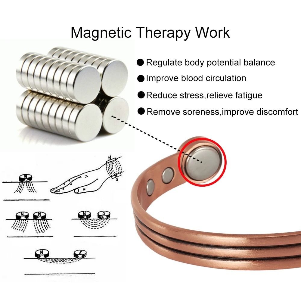 Pure Copper Magnetic Bracelet with Adjustable Desig