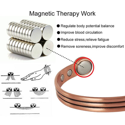 Pure Copper Magnetic Bracelet with Adjustable Desig