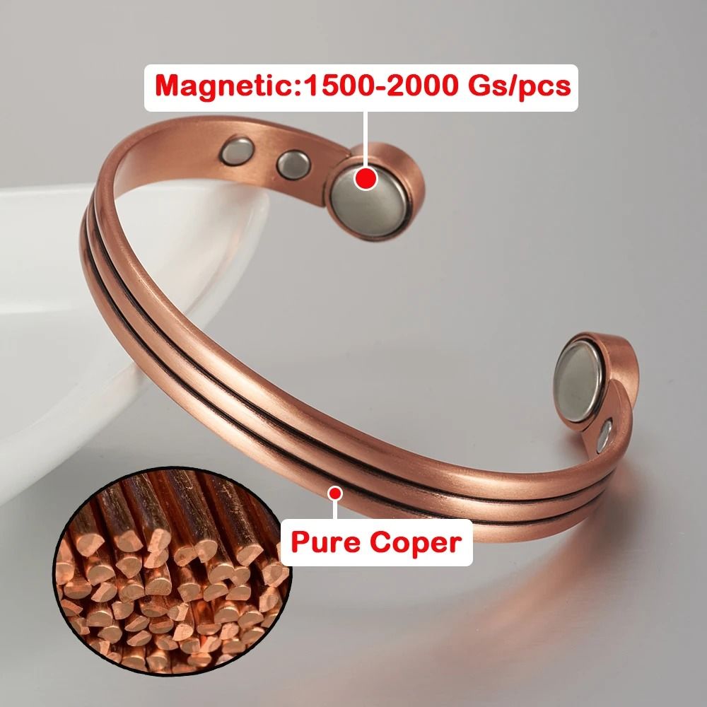 Pure Copper Magnetic Bracelet with Adjustable Desig
