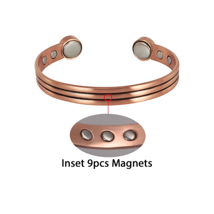 Pure Copper Magnetic Bracelet with Adjustable Desig