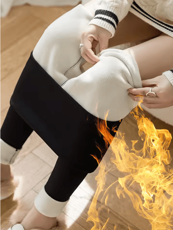 Women Winter Warm Velvet Leggings High Waist Stretch Thick Casual Pants