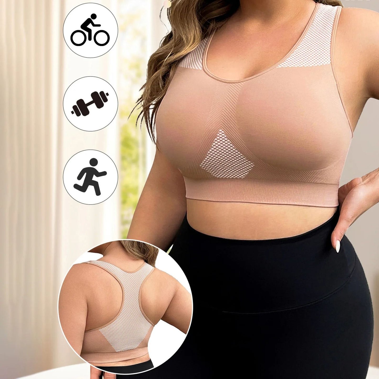Plus Size Seamless Sports Yoga Bra