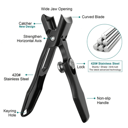 Durable Stainless Steel Nail Clippers Set Heavy Duty Professional Clippers for Thick Nails