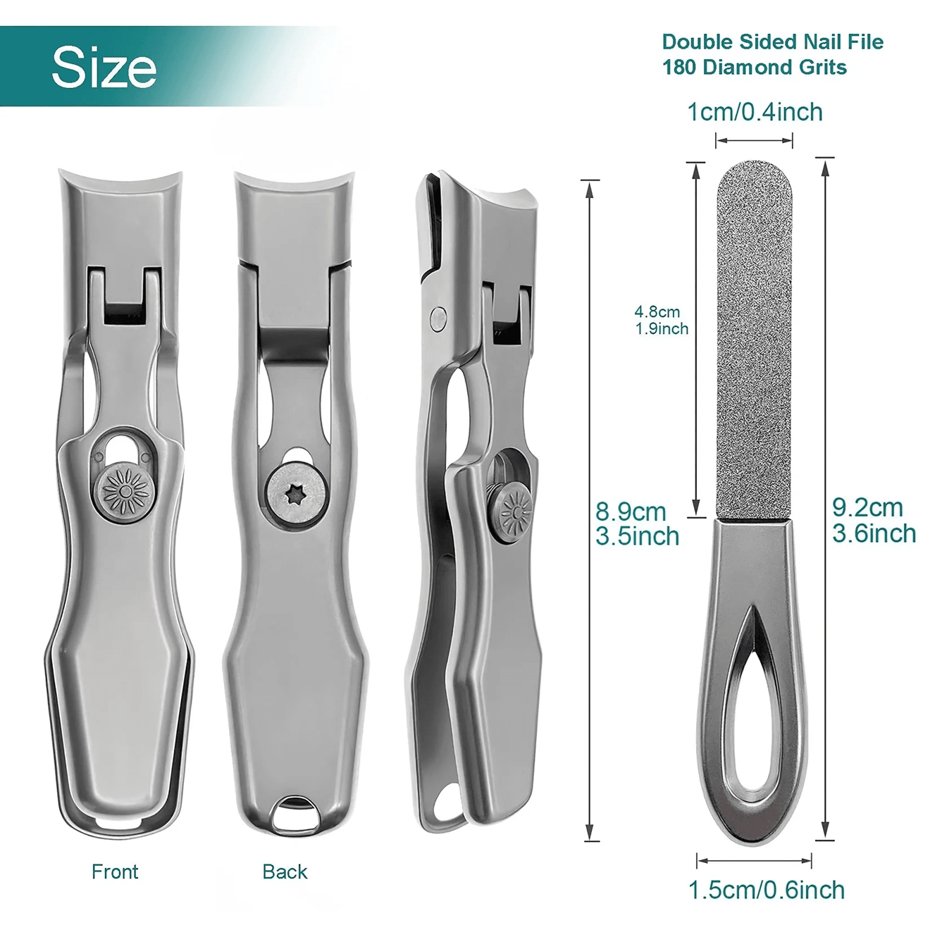 Durable Stainless Steel Nail Clippers Set Heavy Duty Professional Clippers for Thick Nails