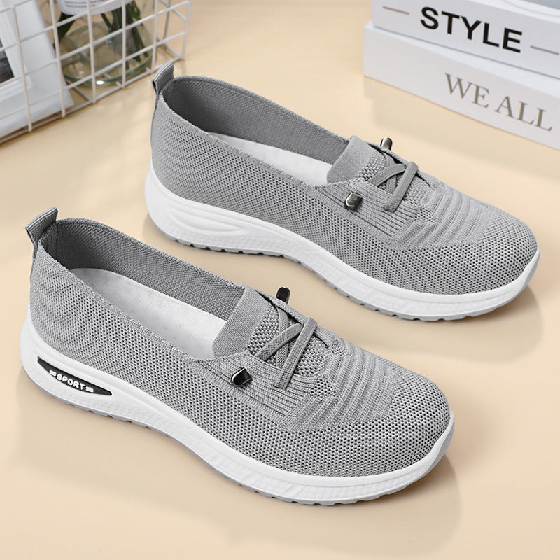 Women Casual Shoes Fashion, Breathable Mesh Flat Sneakers, Women Gym Shoes, Comfortable Walking Pink Footwear
