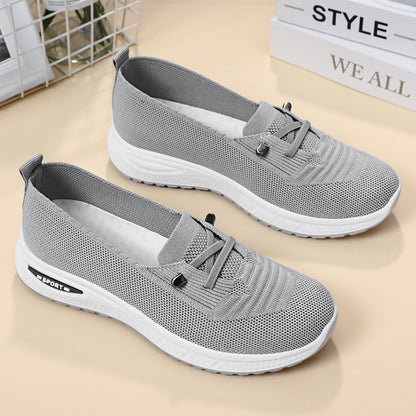 Women Casual Shoes Fashion, Breathable Mesh Flat Sneakers, Women Gym Shoes, Comfortable Walking Pink Footwear