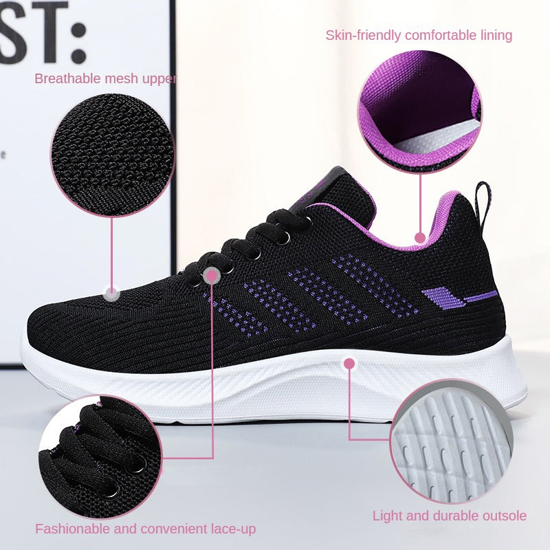 Womens Sneakers, Casual Soft Sole Sports Shoes, Breathable Mesh Running Shoes, Comfortable Moms Walking Shoes